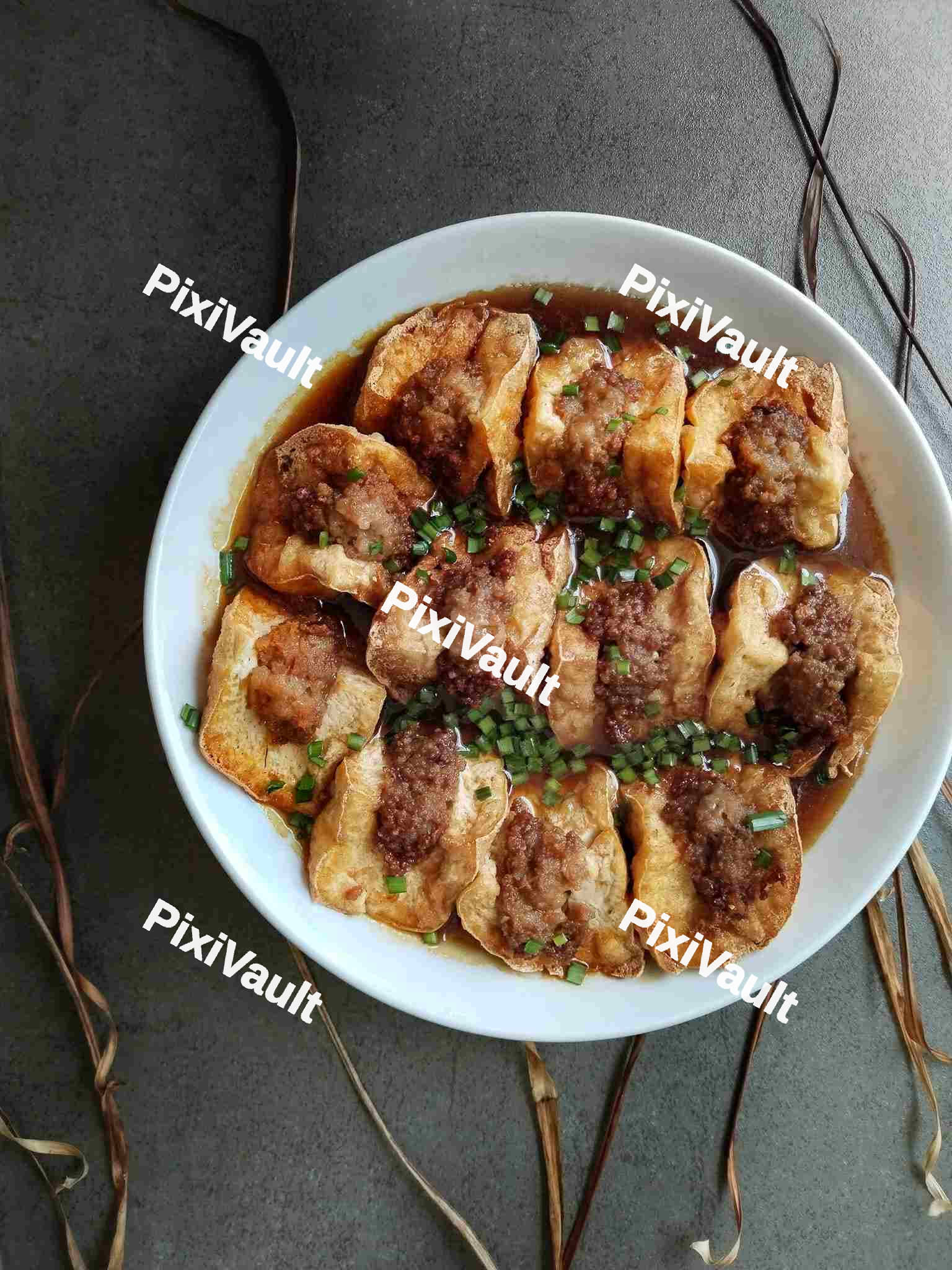 Home made tofu farci dish
